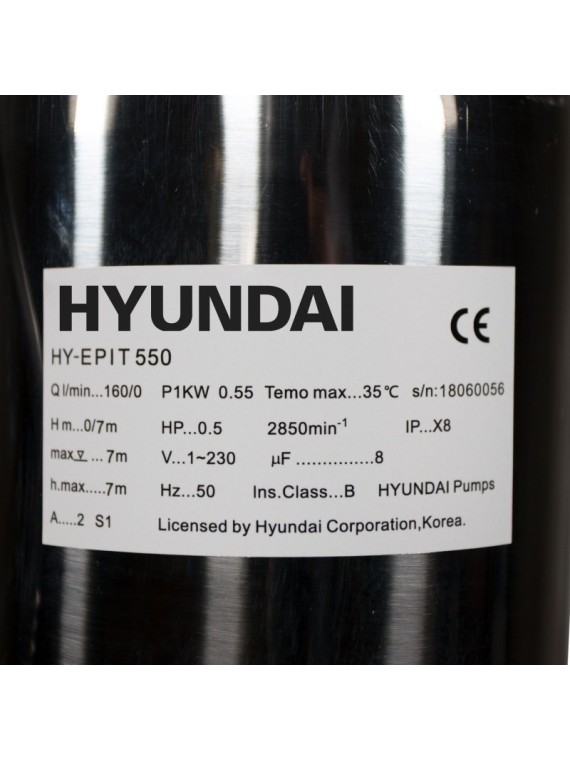 Bomba Sumergible HYUNDAI HY-EPIT550 - Ademax España