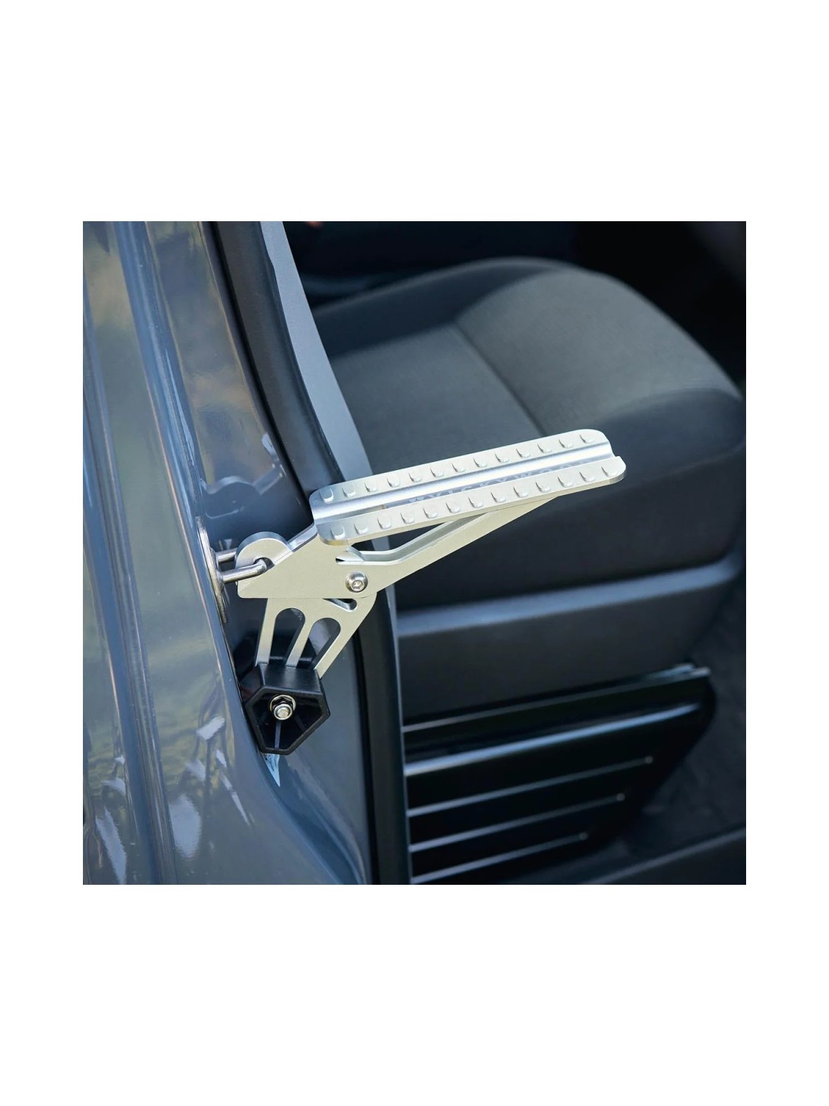 Peldaño Universal para Puerta de Coche 2.0 Plegable 180Kg Negro/Plata