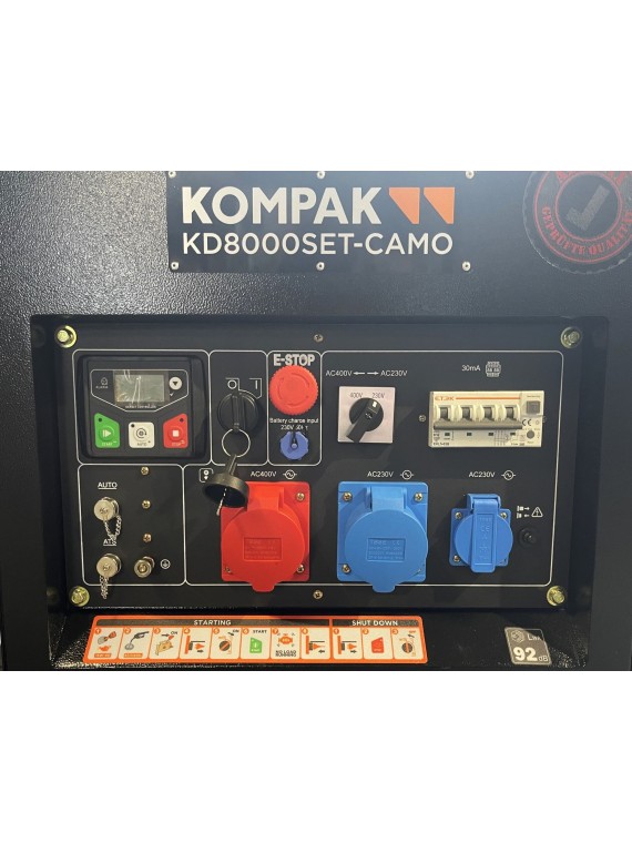 Generador Diésel de 8kVA KOMPAK KD8000SET-CAMO-B - Ademax España
