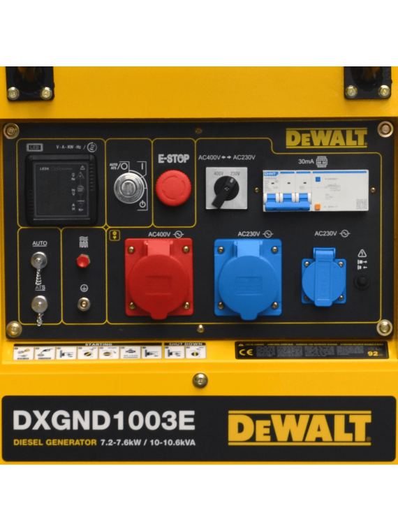 Generador eléctrico diésel Dual Volt Dewalt DXGND1003E 8500W - Ademax España