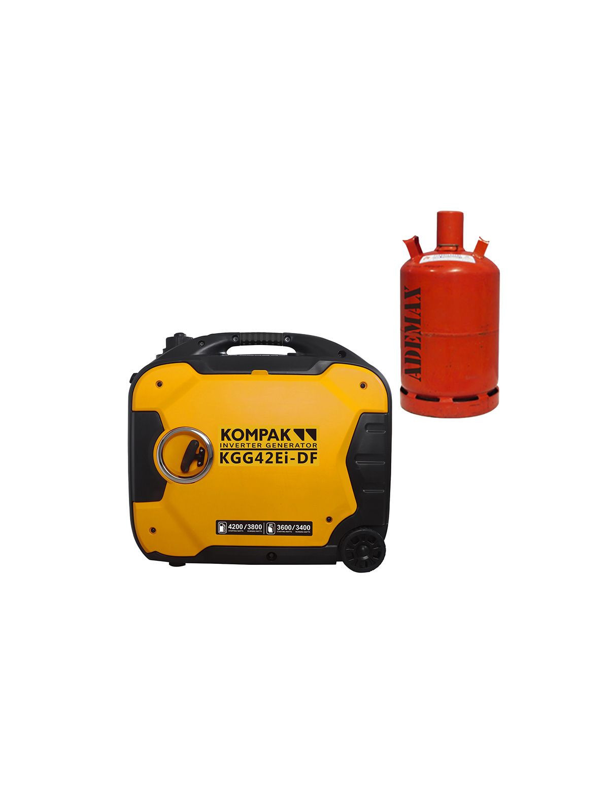 Generador Inverter KOMPAK KGG42Ei-DF de doble combustible a gas y gasolina de 4200 vatios