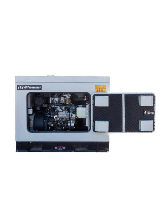 Generador Diesel Inverter refrigerado por agua ITC POWER DG18KSEi de 18 kVA, incluye puesta en marcha inicial.