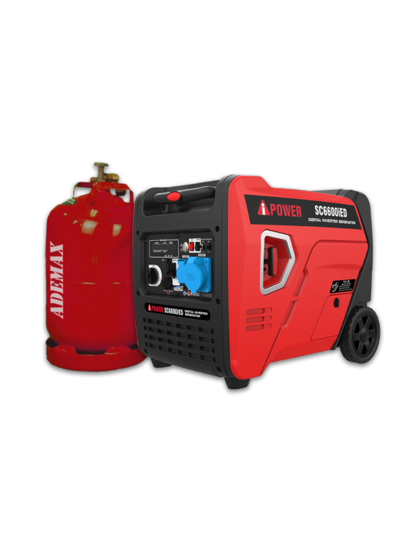 Generador Inverter de combustible dual Ai Power SC6600iED-O de 6000 W, a gas y gasolina.