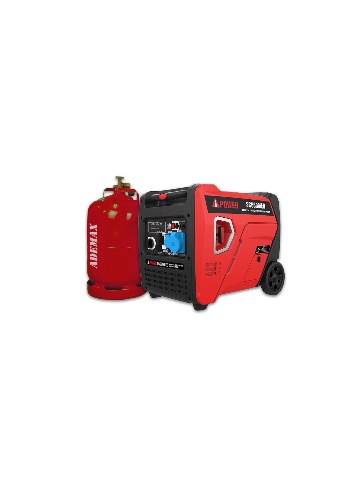 Generador Inverter de combustible dual Ai Power SC6600iED-O de 6000 W, a gas y gasolina.