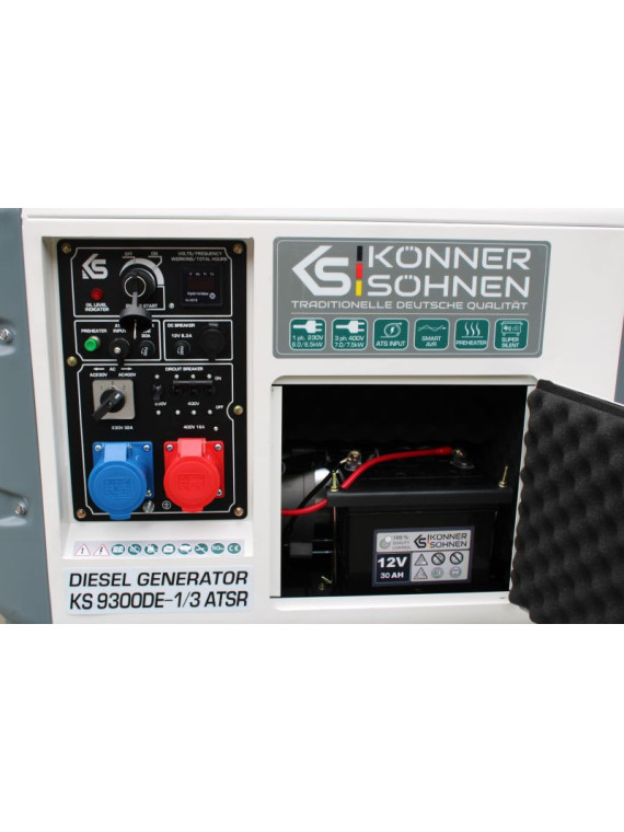 Generador diésel K&S KS9300DE-1/3 ATSR (Euro V) de 7,5 kW