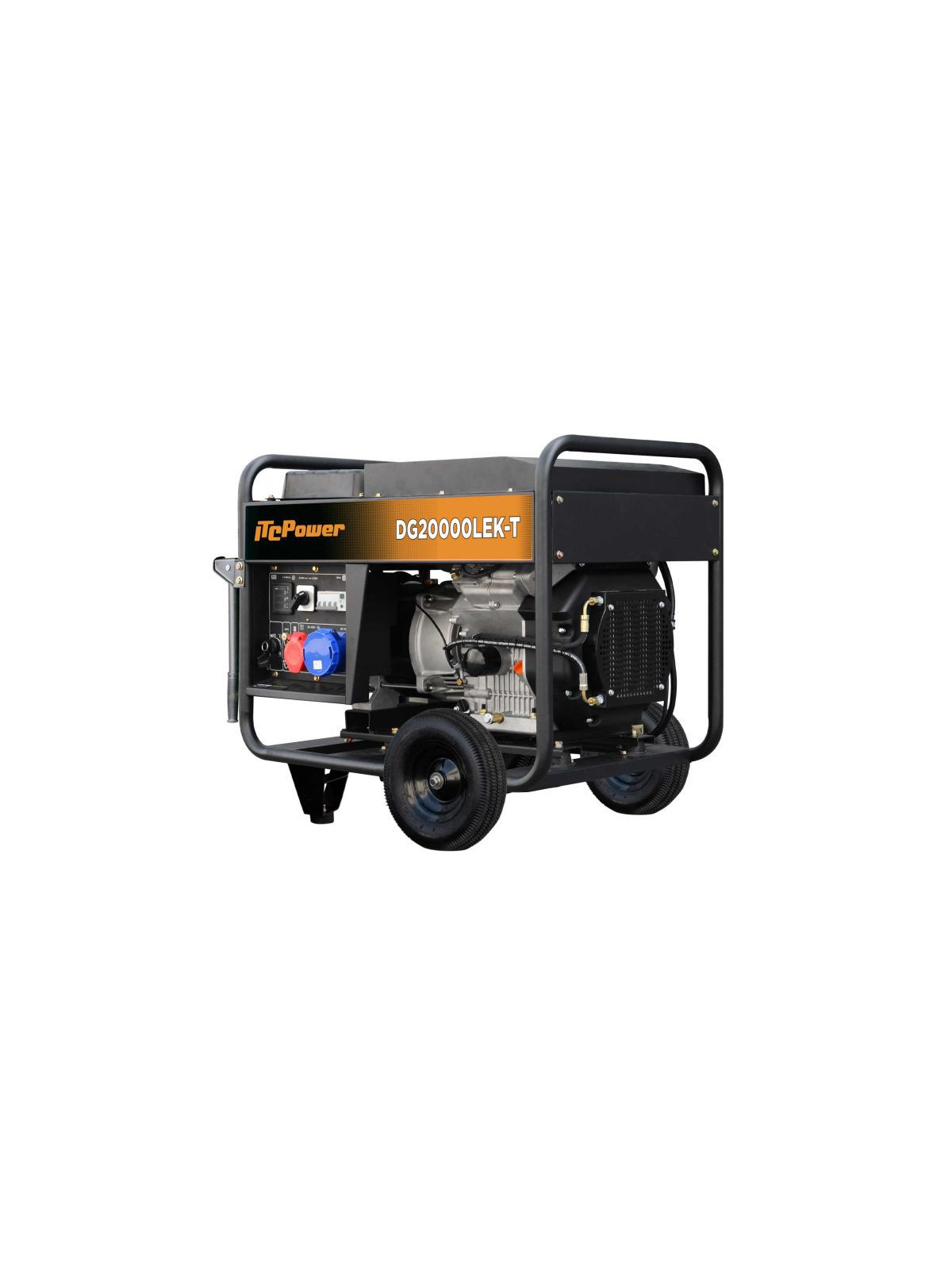Generador diésel ITC POWER DG20000LEK-T de 18,8 kVA con juego de ruedas incluido.
